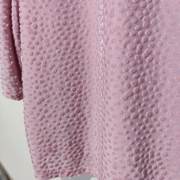 Apt 9 Women's Sz XXL Blush Pink Burnout Polka Dot Cropped Boxy Shirt 1/2 Sleeve - Picture 3 of 6